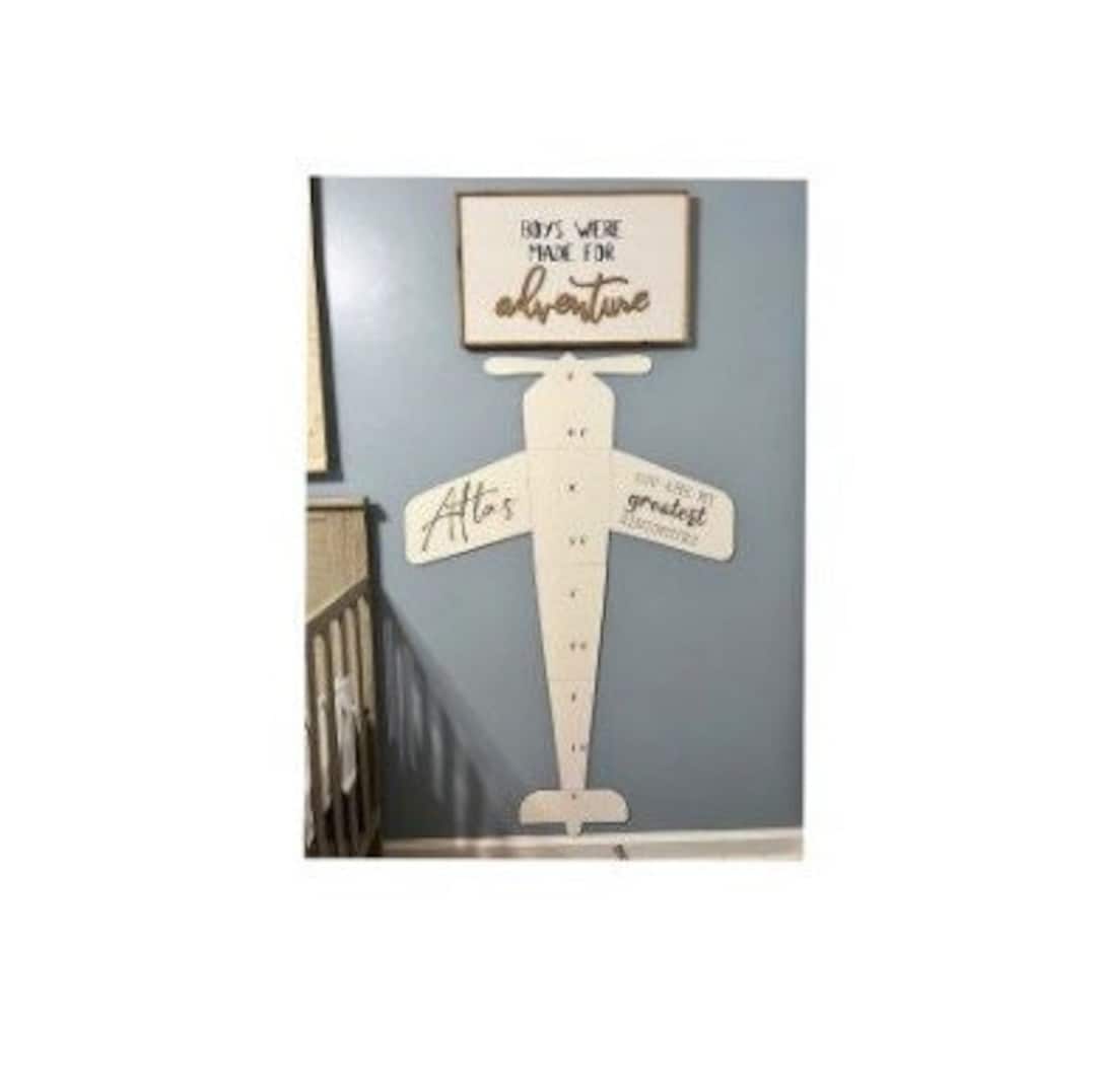 Airplane Measuring Growth Ruler, Glowforge Ready. Growth Chart, Plane ...