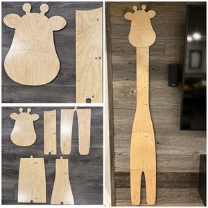 Giraffe growth chart ruler. Kids nursery height measurement. Glowforge ready wall ruler