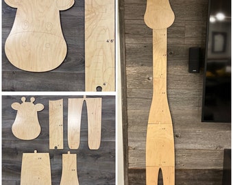 Giraffe growth chart ruler. Kids nursery height measurement. Glowforge ready wall ruler SVG Digital download