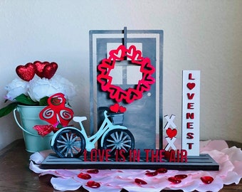 Porte d’entrée interchangeable Décor de porte SVG. Printemps, Pâques et Saint-Valentin Glowforge, Mira, téléchargement de fichiers numériques laser