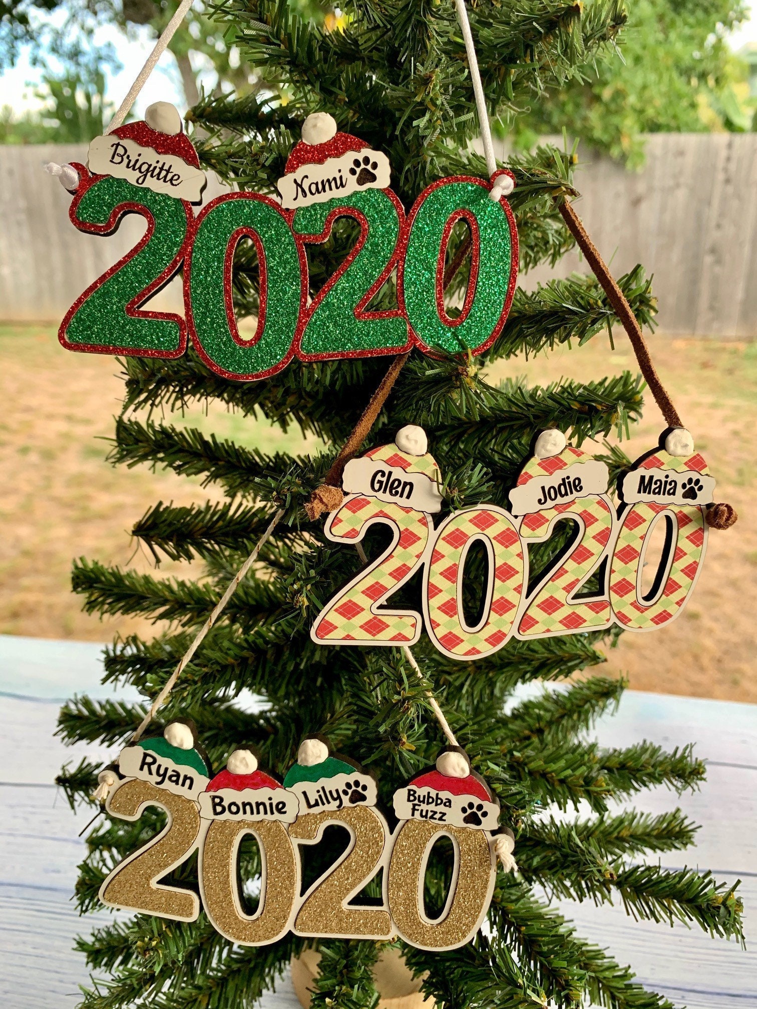 Laser cut Santa hat Family Christmas Ornament SVG file1-8 ...
