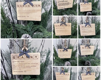 Scrabble Tile Grandparent Ornament: Personalized Digital File