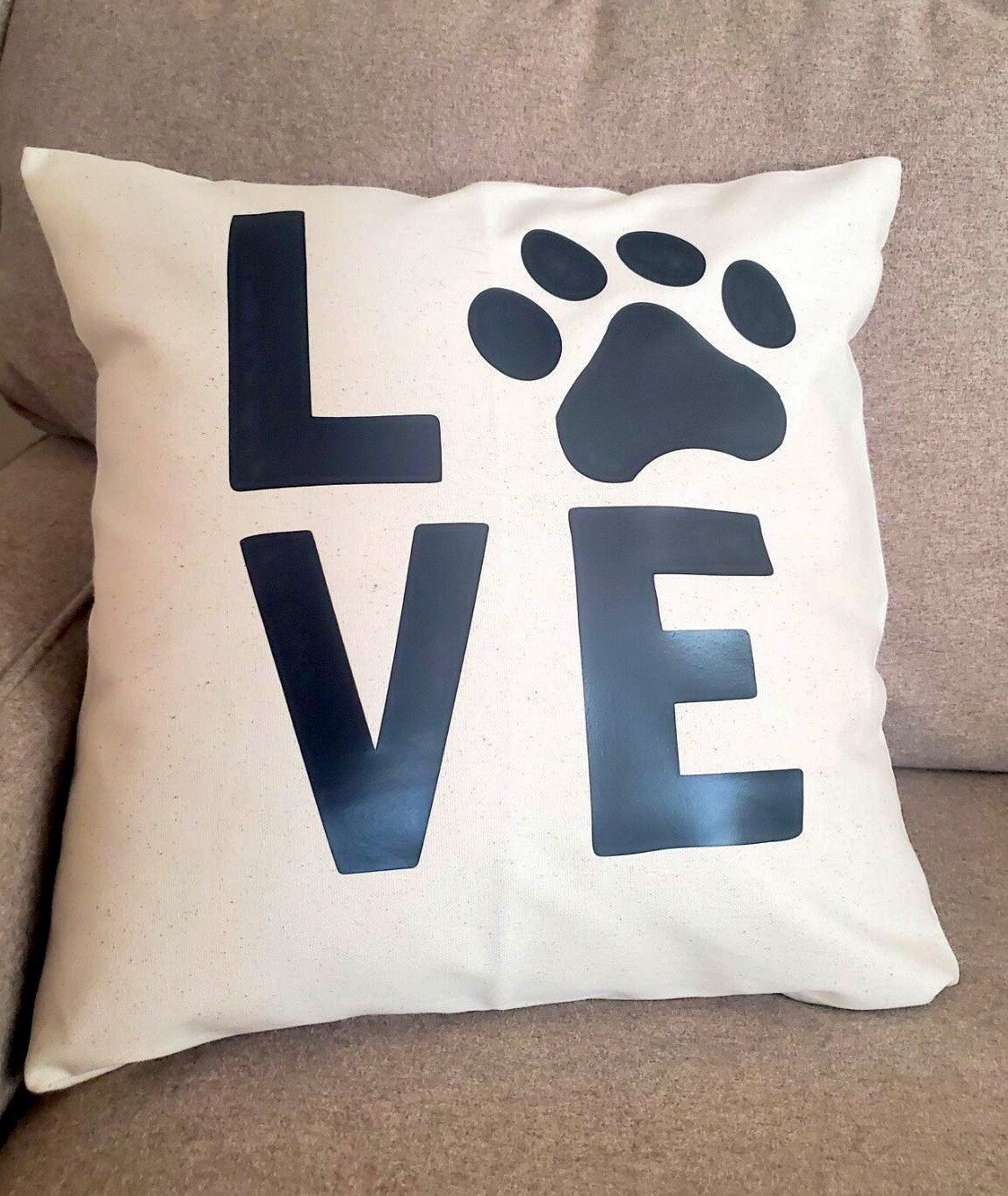 Paw Print Love Throw Pillow Love Paw Print Throw Pillow Etsy
