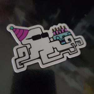 Birthday Iggy! - Octopunk Birthday Sticker - Birthday Octopus