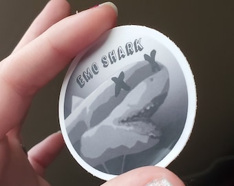 Emo Shark Sticker - Grunge Shark / Sharktreuse