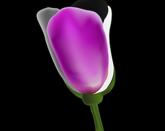 Asexual Tulip Die Cut Sticker