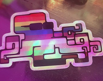 Progress PRIDE Iggy The Octopunk Holographic Die Cut Vinyl Sticker - Octopus Sticker