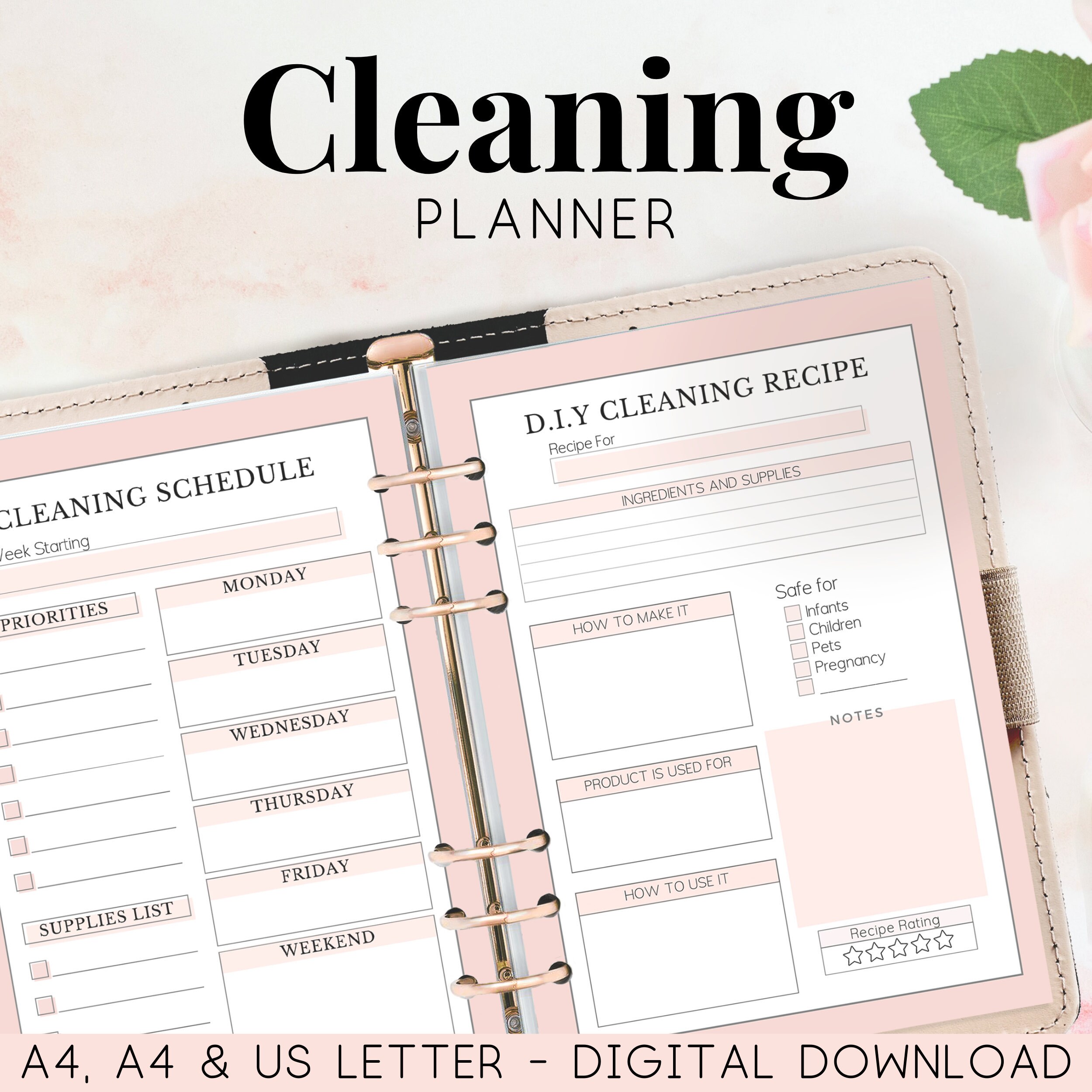 Cleaning Planner Printable Planner Planner Inserts | Etsy