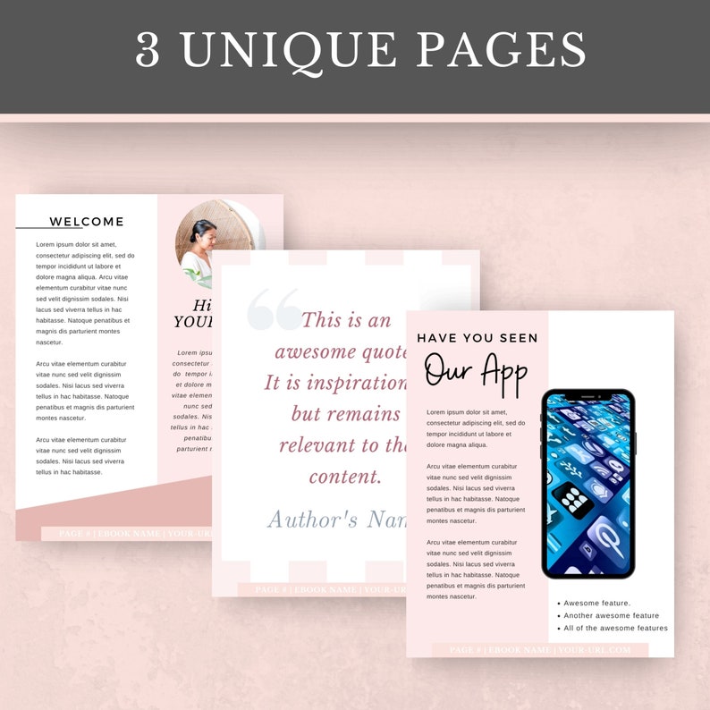  EBook  Templates  for Canva  Light Feminine Ebook  Templates  