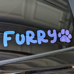 Furry Vinyl Decal - Holographic