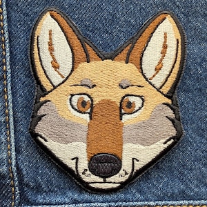 Coyote Embroidered Patch 3.5" - Iron-On / Sew-On / Stick-On / Hook Fastener