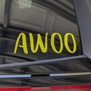 Calcomanía de vinilo AWOO