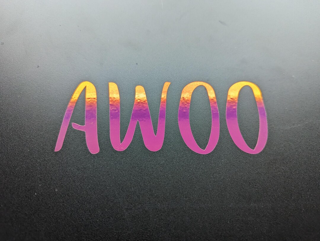 AWOO Vinyl Decal - Holographic - Etsy