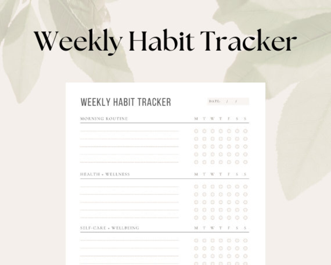 Weekly Habit Tracker | Productivity Journal | Digital Planner ...