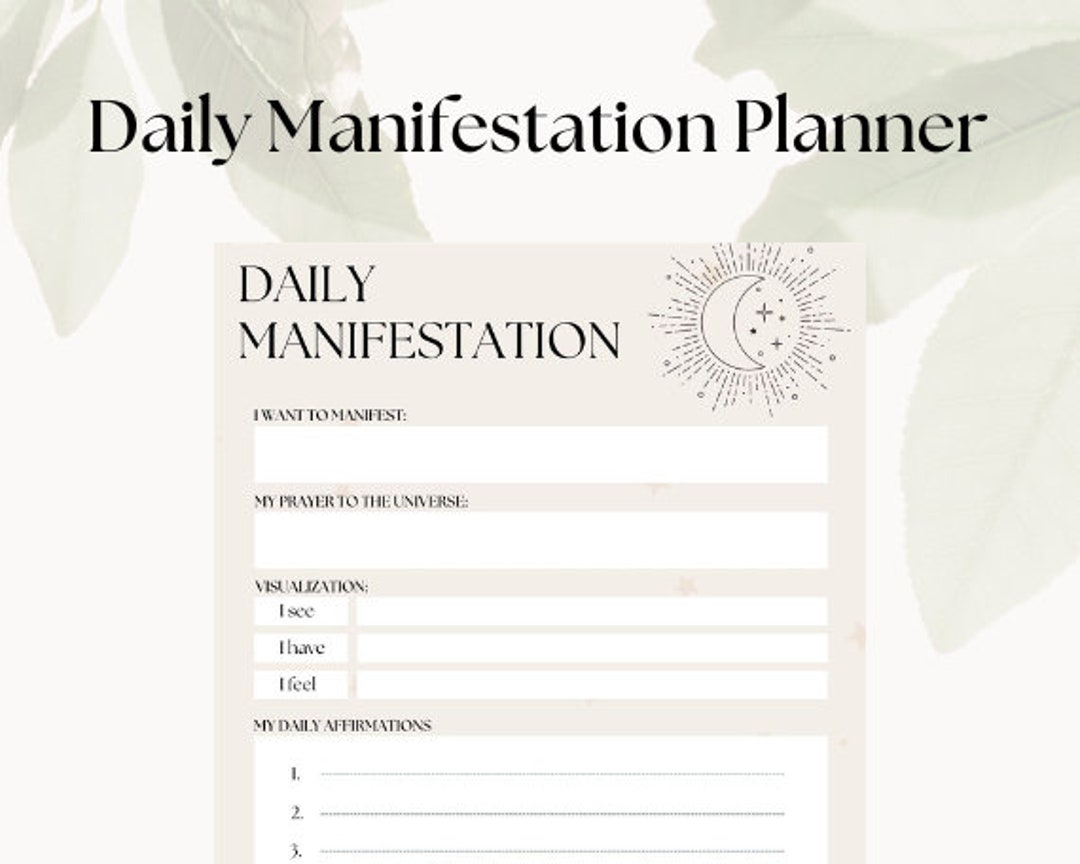 Daily Manifestation Planner | Gratitude Journal | Self-care Diary ...