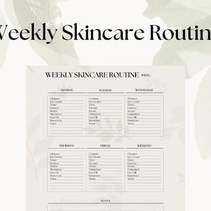 Weekly Skincare Routine Template | Self Care Planner | Beauty Journal | Digital Planner | Printable | PDF Instant Download