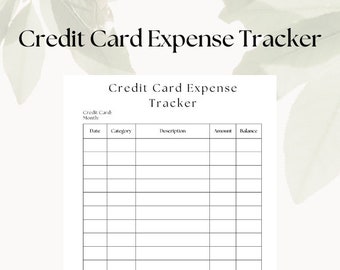 Credit Card Expense Tracker | Printable Spending Template (PDF Download)