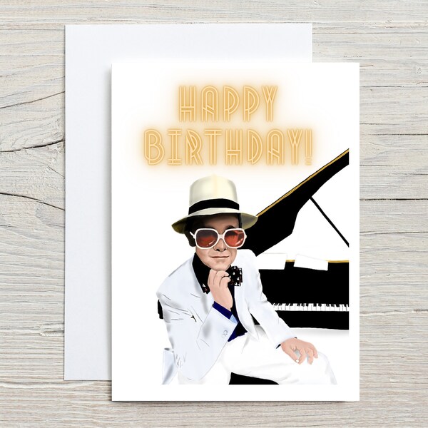 Elton John Birthday Card Etsy