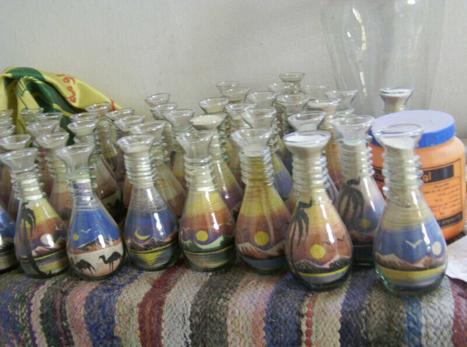 Colored art sand bottle in glass traditional souvenir S size Etsy