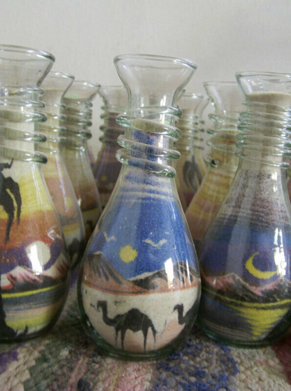 Colored art sand bottle in glass traditional souvenir S size Etsy
