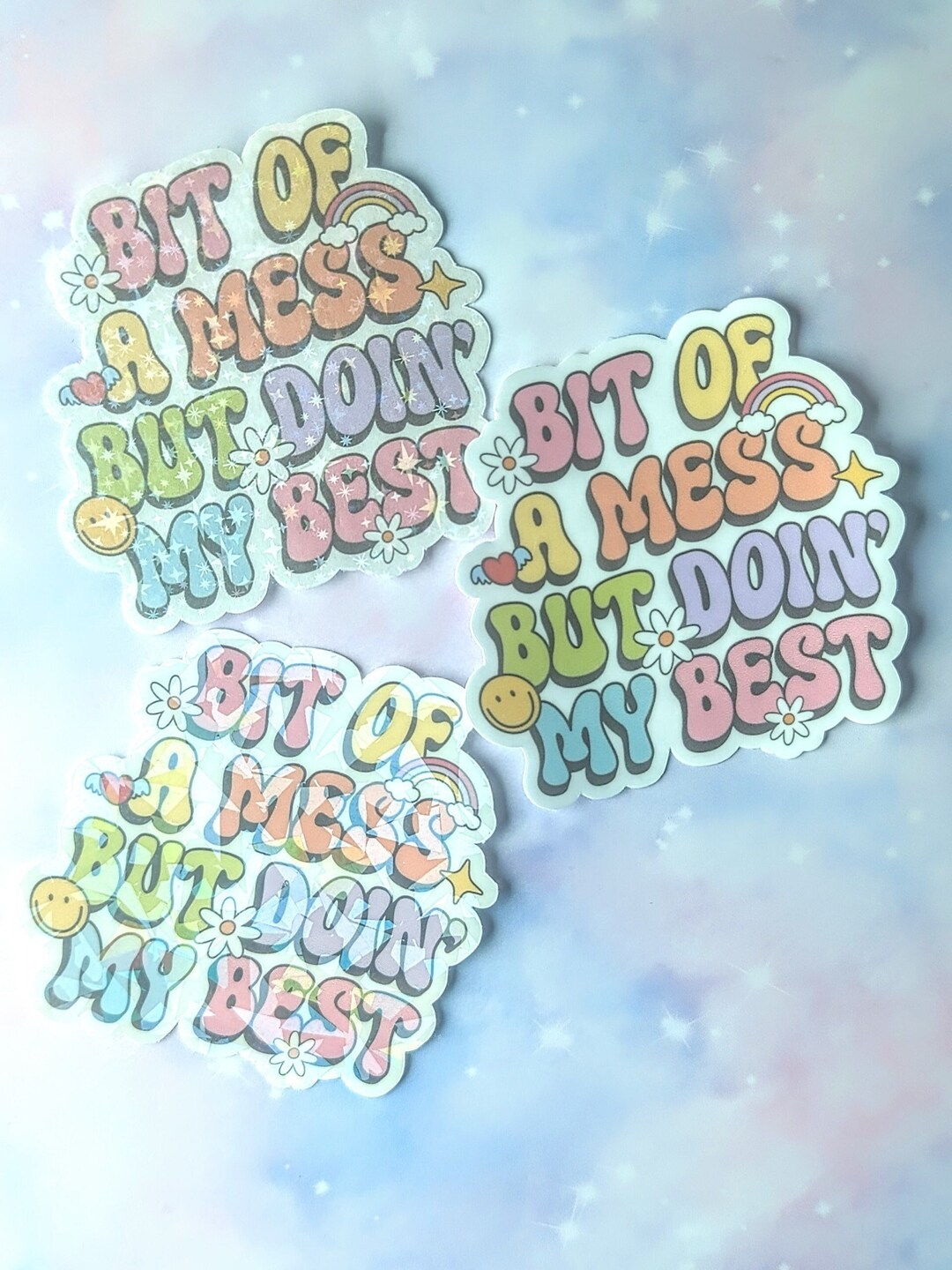 Doing My Best Sticker, Retro Aesthetic, Bit of a Mess, Customizable ...
