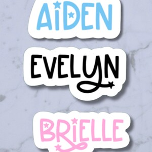 Star Accents Name Decal, Custom Vinyl Name Decal, Cute Personalized Name, Color Choices Available