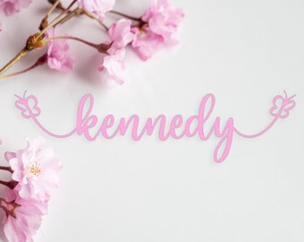 Custom Butterfly Name Decal: Permanent Vinyl Sticker for Cute Personalization, Color Choices Available