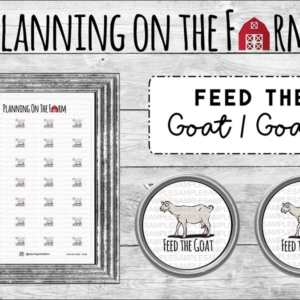 Feed the Goat Goats | Farm Planner Stickers | Farming Homestead Country Chore | Tracker Reminder | Animal Care | Mini Stickers | Happy Plan