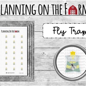 Fly Trap Planner Adesivi / Lavori agricoli / Cura degli animali / Fattoria / Cavalli Capre Bovini Mucche Asino Polli