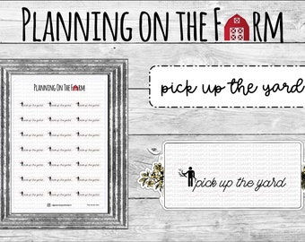 Pick Up the Yard Minimal Planner Sticker | Planning on the Farm | Farming and Homestead Stickers | Yardwork | Work | Chores | BuJo