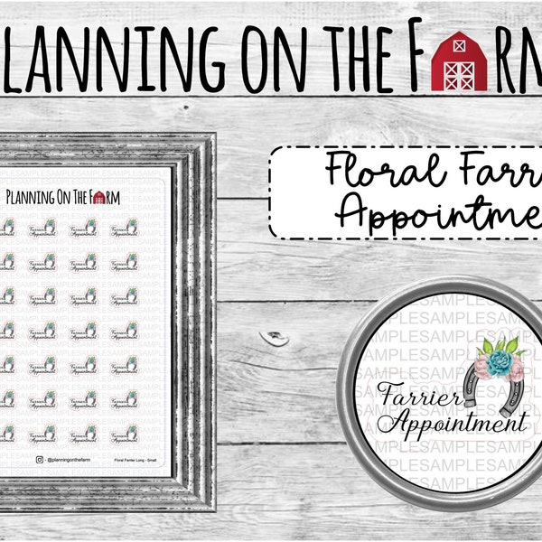 Farrier Visit Appointment | Horse Planner Stickers | Floral Horseshoe | Reminder Equestrian Farming Horses Farm | Chore Animal Care Tracker