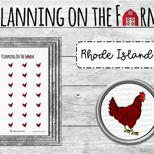 Rhode Island Red Chicken / Adesivi Planner Farm / Farming Homestead / Country Chore / Tracker Reminder / Animal Care