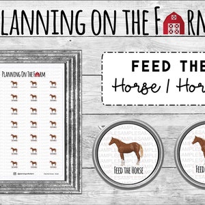 Nourrissez les chevaux | Autocollants de planificateur agricole | Farming Homestead Country Chore | | de rappel tracker | de soins aux animaux Mini autocollants | Content