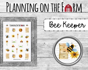 Honey Bee Hive Set | Beekeeper | Water Color Planner Stickers | Farm Planner Stickers | Farming Homesteading Country Chore | Animal Care