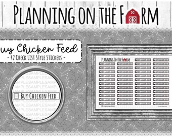 Hühnerfutter kaufen | Bauernhof Checkliste Planner Aufkleber | Tierpflege | Huhn Pferd Ziege | Tracker Erinnerung