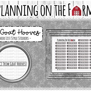 Trim Goat Hooves / Farm Chore Checklist Planner Stickers / Animal Care / Chicken Horse Goat / Tracker Promemoria