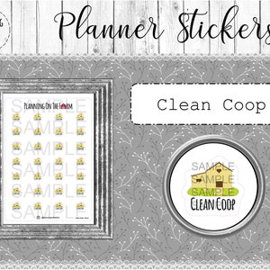 Clean Coop / Pollaio / Adesivi Planner Farm / Farming Homestead Country Chore / Tracker Reminder / Animal Care / Clean Chicken Coop