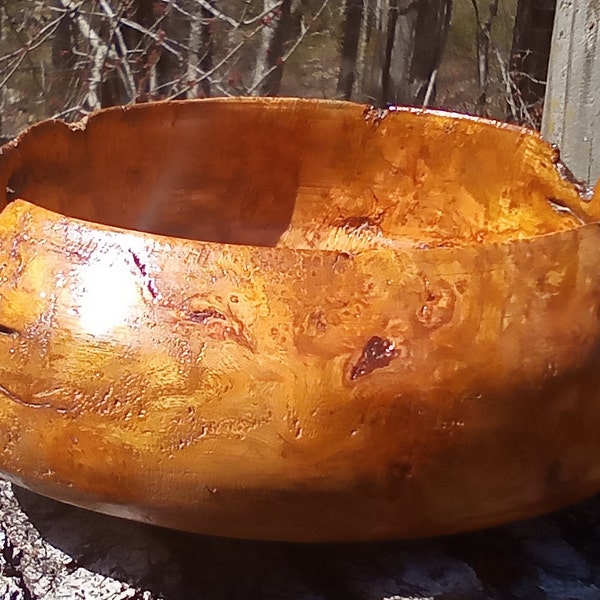 Live edge black cherry  burl bowl, rare wood, wood turned, rustic home décor, wood center piece, house warming gift, gift for mom