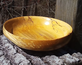 Spalted Maple Bowl, wood turned, food safe, salad bowl, house warming gift, gift for mom, wood serving dish, rustic kitchen décor