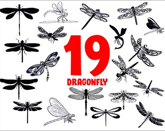 Download Dragonfly Vector Svg Etsy