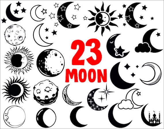 Download Moon Svgmoon Clipartmoon Vectormoon Cut Filefull Moon Etsy
