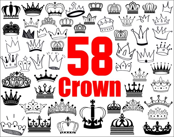 Download Crown Svgcrown Silhouettecrown Clipartcrown Vectorcrowns Etsy