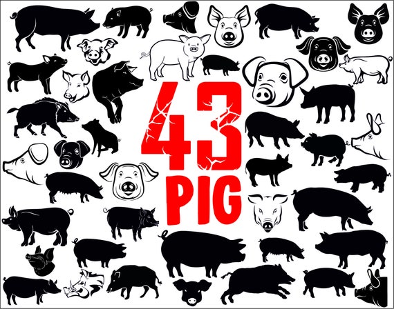 Download Pig Svgpig Clipartpig Dxfpig Silhouettepig Pngpig Cut Etsy PSD Mockup Templates