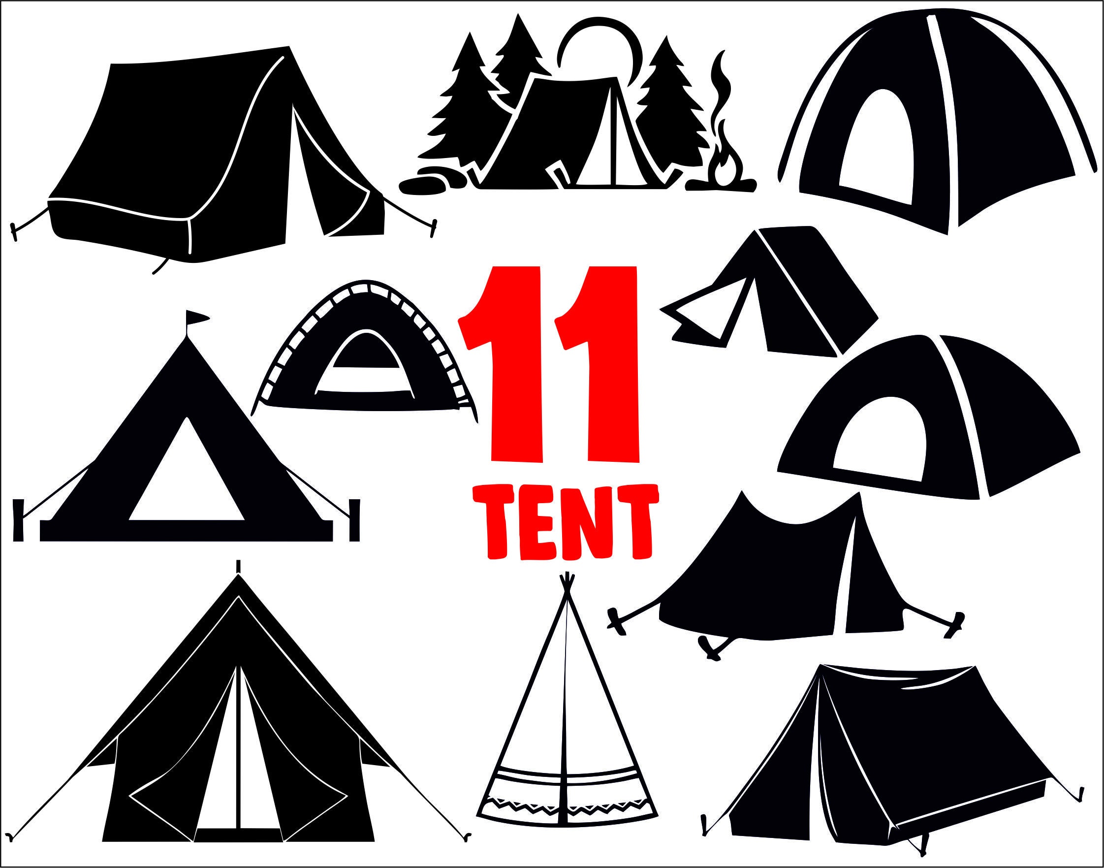 Download Tent Svgtent Cliparttent Camping Svgcamping Svgcamper Etsy