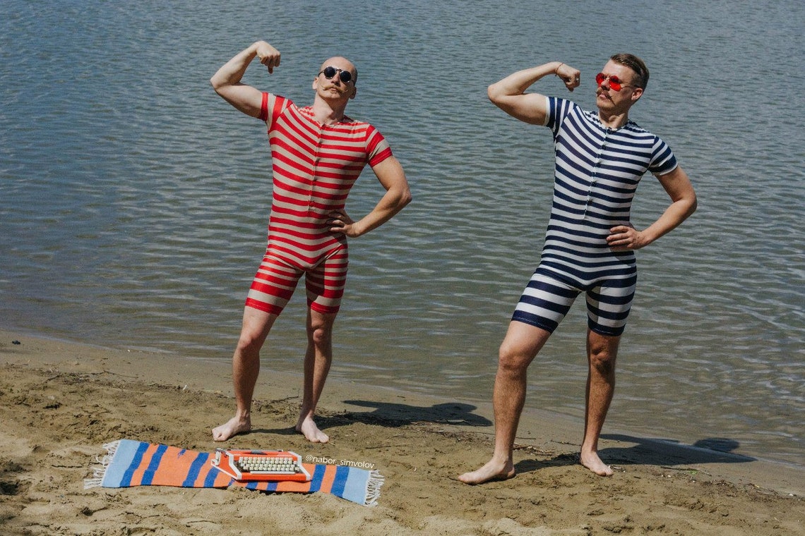 Men's Vintage Retro Swimsuit Vintage Swimwear For Men Etsy