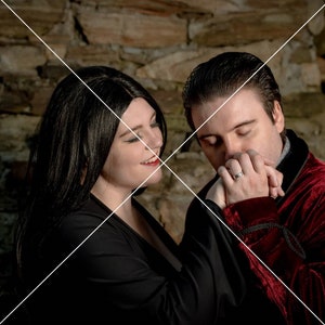 Familia Addams / Morticia y Gomez / Impresión de cosplay / Cosplay de Harley Nox