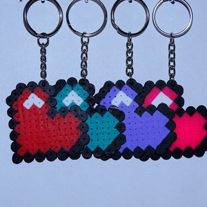 Retro 8-Bit Heart Keychain