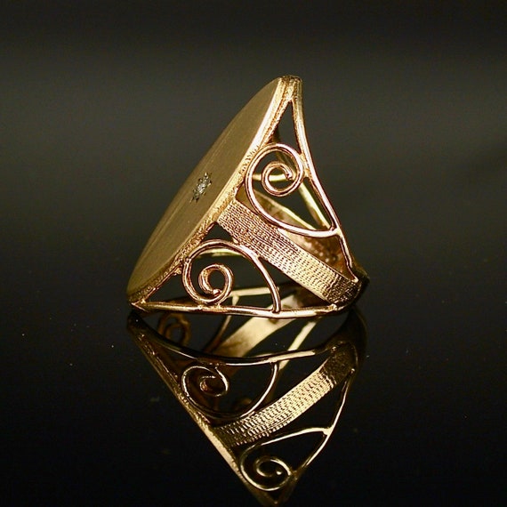 Vintage 9CT Yellow Gold Diamond Set Ring - image 5