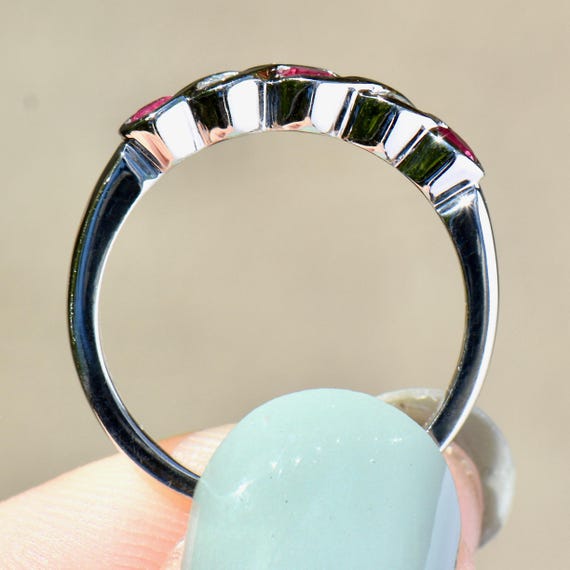 Ruby and Diamond Five-Stone Infinity Design 18ct … - image 9