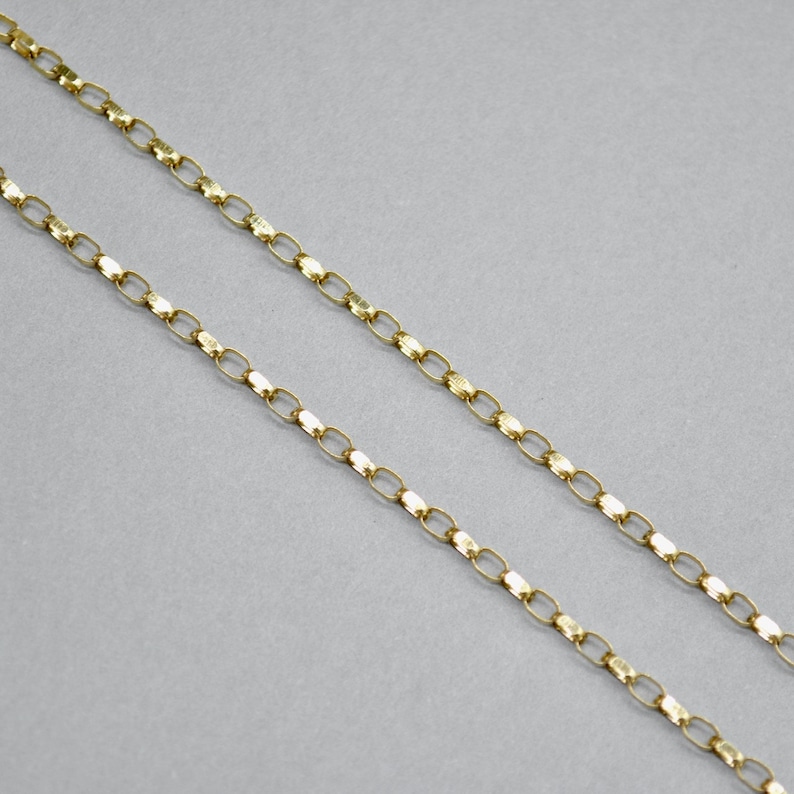 Vintage 9ct Yellow Gold Bevelled Flat Curb Chain 18 Inch Long - Etsy
